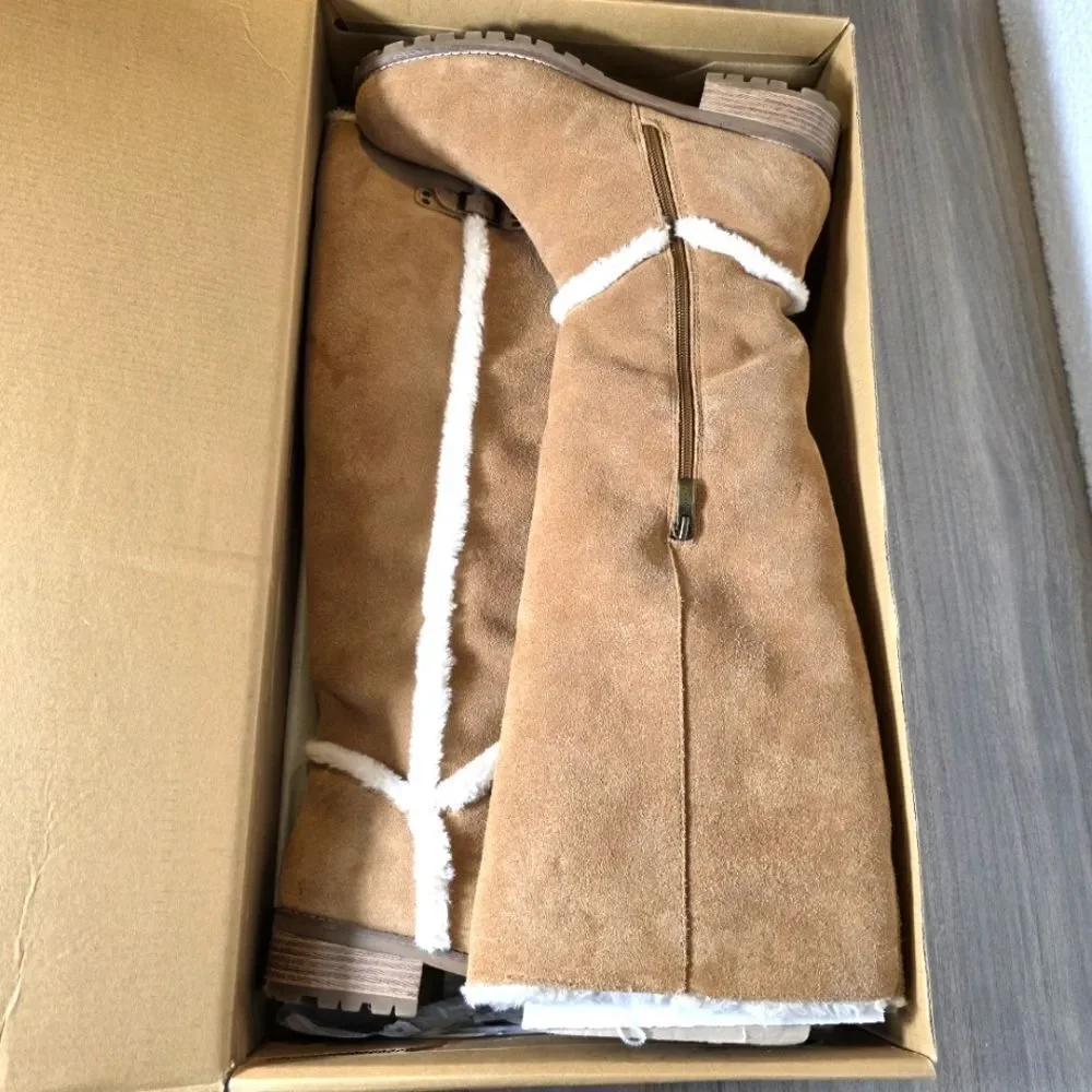 Bjorndal Allison Camel Tan Suede Knee-High Boots Size 11